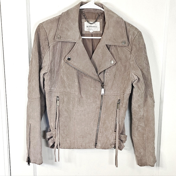 BCBGeneration Pink Suede Jacket - Picture 1 of 11